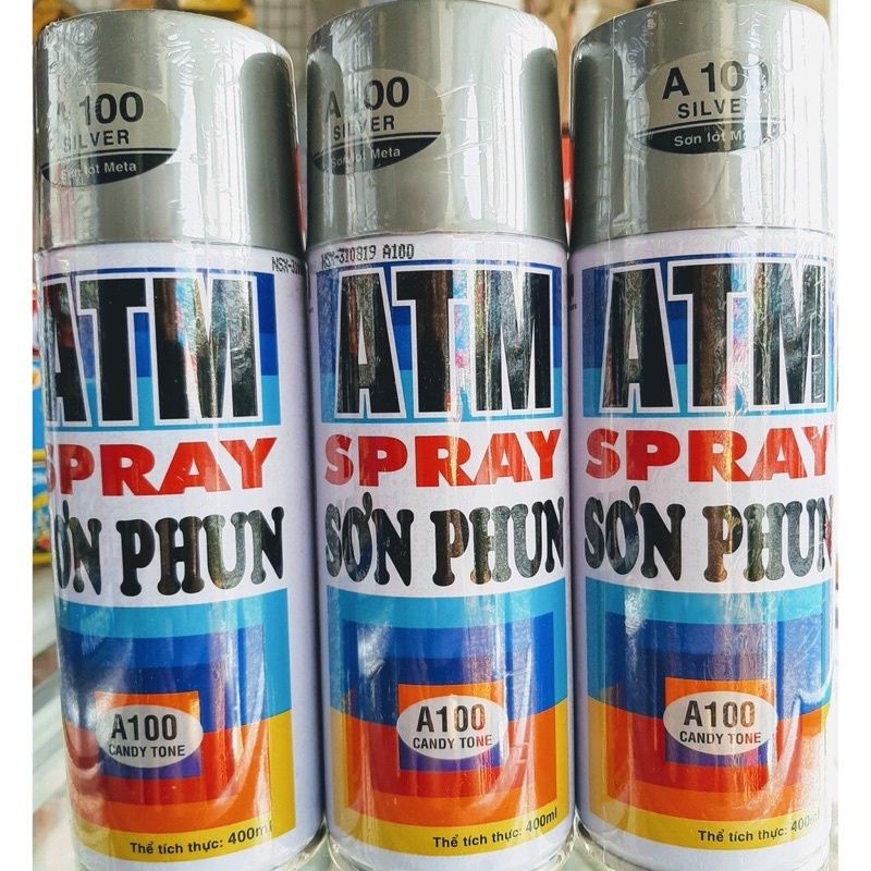 Sơn xịt Bạc ánh kim ATM A100