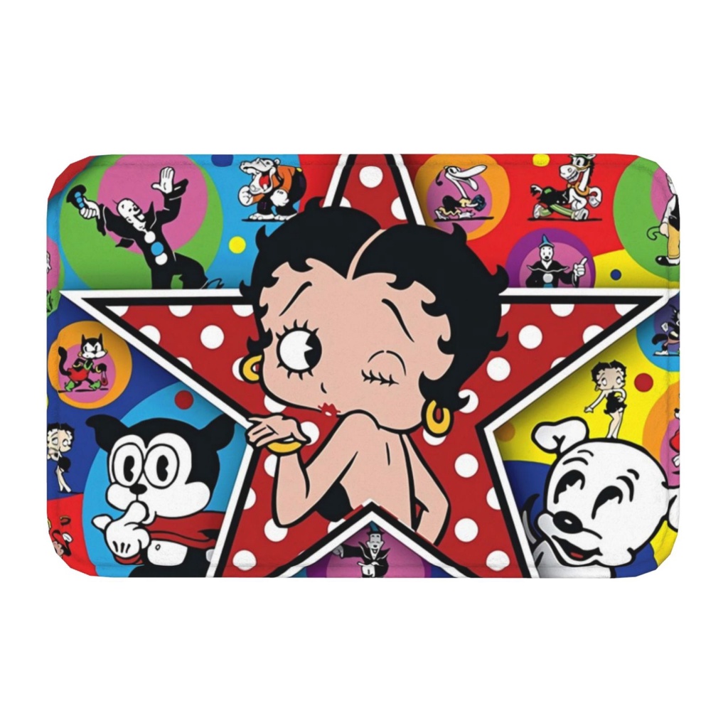 Thảm Lót Cửa Ra Vào / Cửa Ra Vào 24 "X 16" In Họa Tiết Betty Boop Cá Tính Trang Trí Nhà Cửa