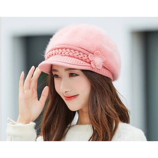 Mũ Nón Len Lông Thỏ Nữ Cao Cấp