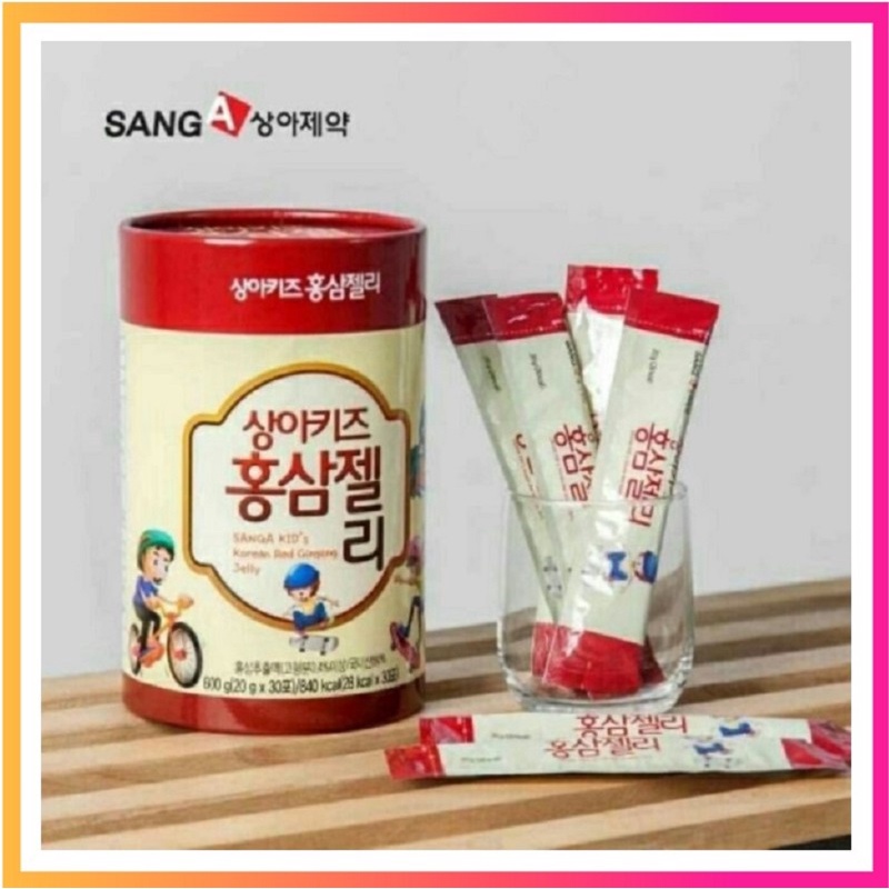 Thạch Hồng Sâm Trẻ Em SangA Kids Jelly Hàn Quốc, Hộp 30 Gói * 20g, Giúp Bé Tăng Chiều Cao Và Sức Đề Kháng