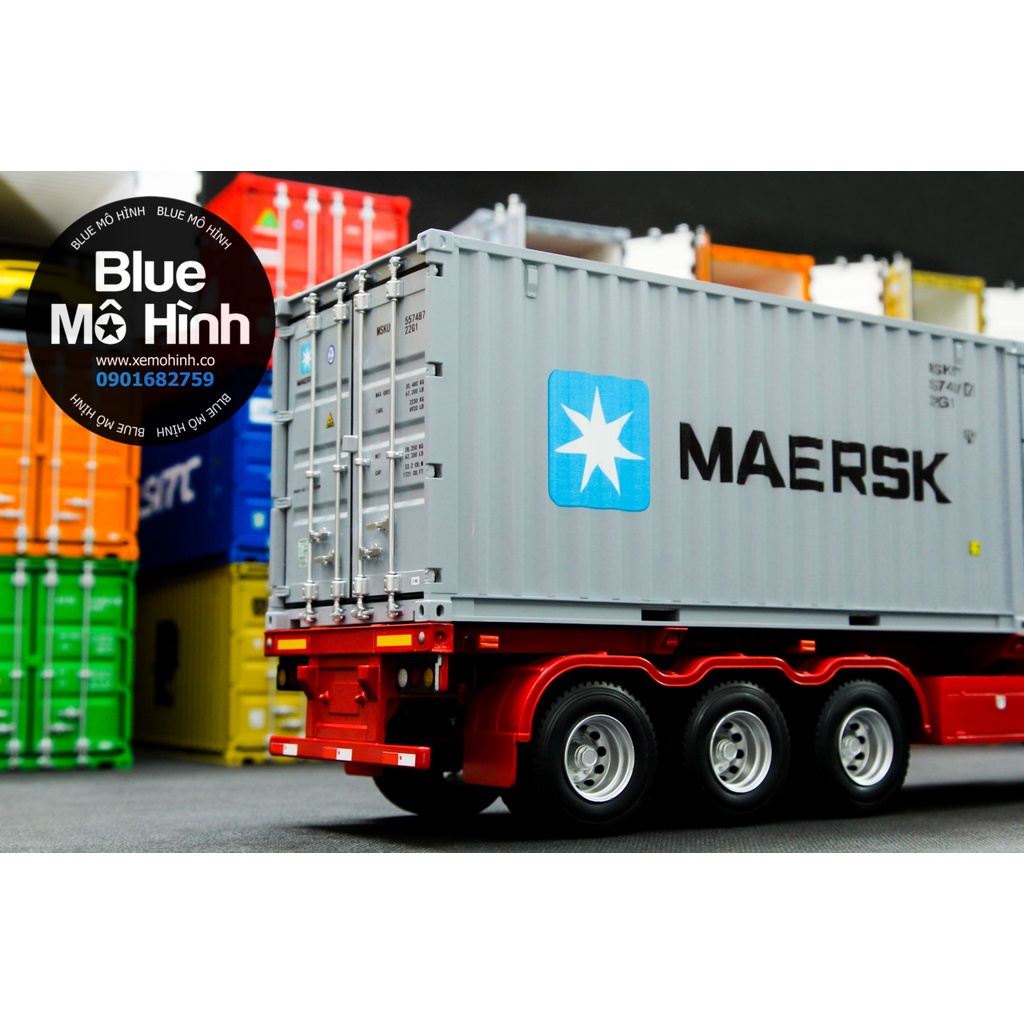 Blue mô hình | Xe mô hình container xe đầu kéo JAC Truck 1:24