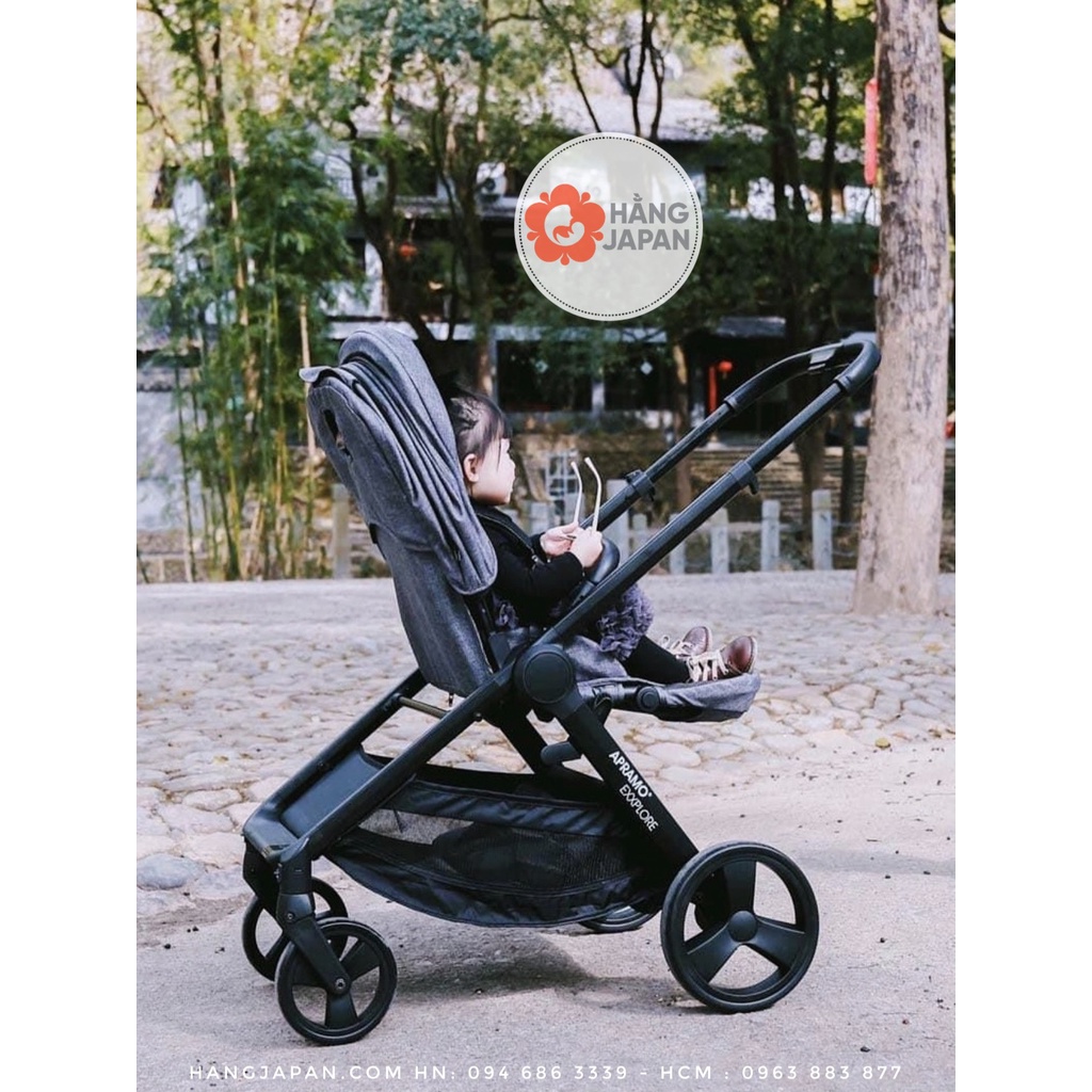 Xe đẩy trợ lực gấp gọn APRAMO EXXPLORE cho bé từ ss tới 36 tháng hàng chính hãng