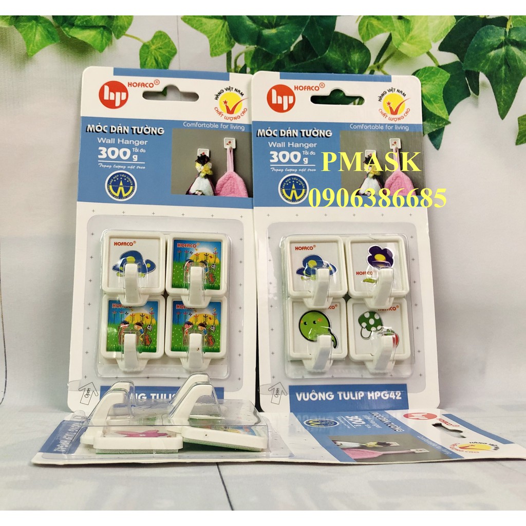 Móc dán tường bằng nhựa cao cấp – Móc vuông tulip HPG42
