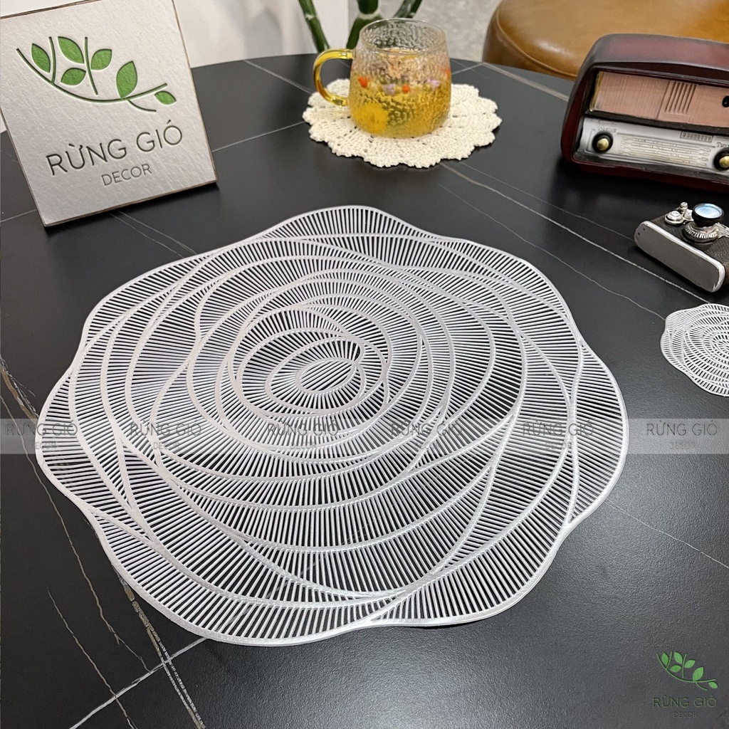 Miếng Lót Bình Hoa Size To bằng PVC trang trí bàn ăn, làm việc, phòng khách