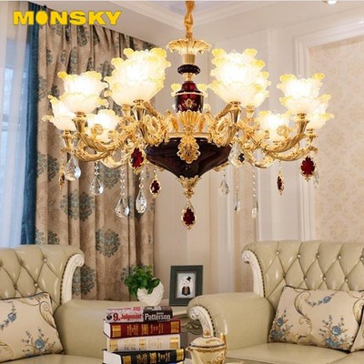 Đèn chùm MONSKY trang trí nội thất IRELIA phong cách Châu Âu hiện đại loại 6, 8, 15 tay - Tặng kèm bóng LED cao cấp