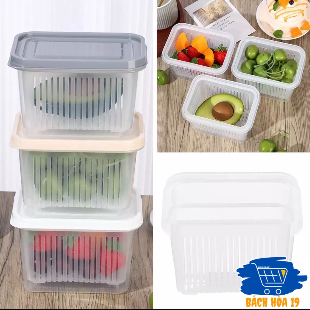 Hộp Nhựa Chữ Nhật Trong Suốt 2 Lớp Đựng Thực Phẩm-ảnh chi tiết