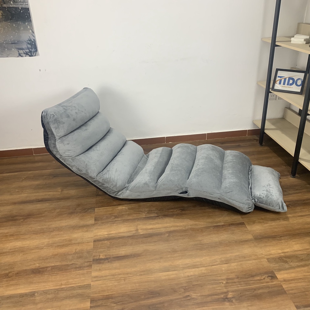 Bộ bàn làm việc gấp gọn + ghế bệt tatami loại lớn TIDO - Bàn chân K, mặt bàn gaming 1m2 - ghế lười dài 1m8