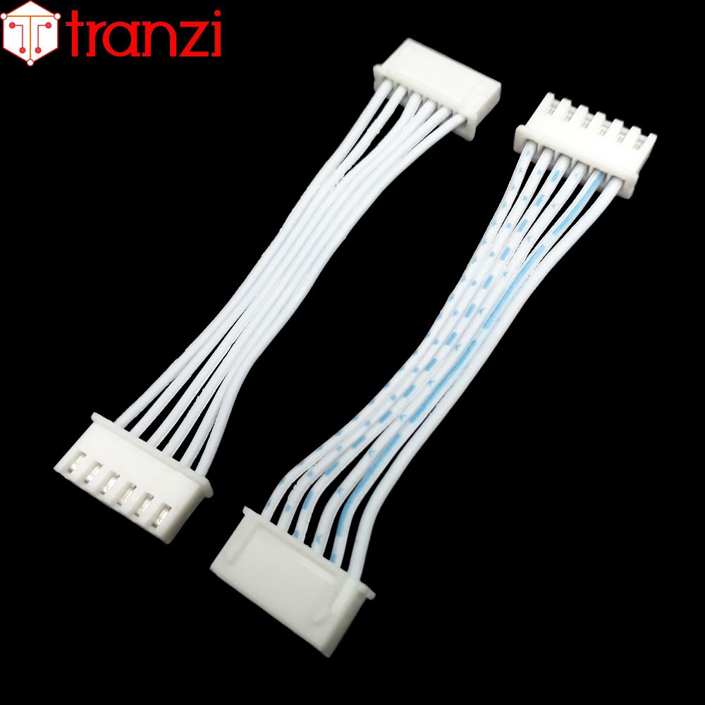 Dây cắm header 2.54mm XH2.54 6P 7,5cm 2 đầu bấm ngược hướng màu trắng xanh - túi 10 cái