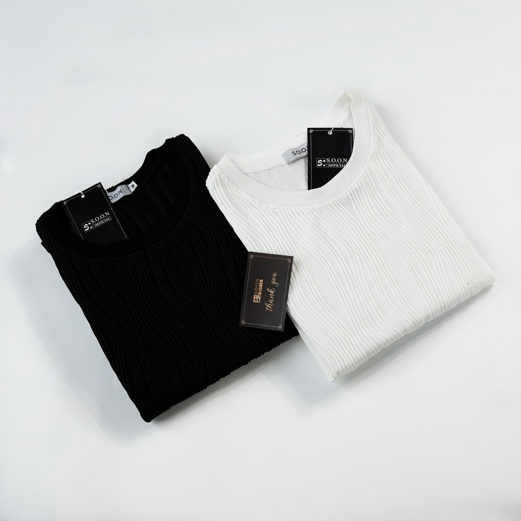 Áo thun nam Soonvn,chất liệu thun gân vân sóng nổi co giãn 4 chiều,thấm hút mồ hôi tốt P01