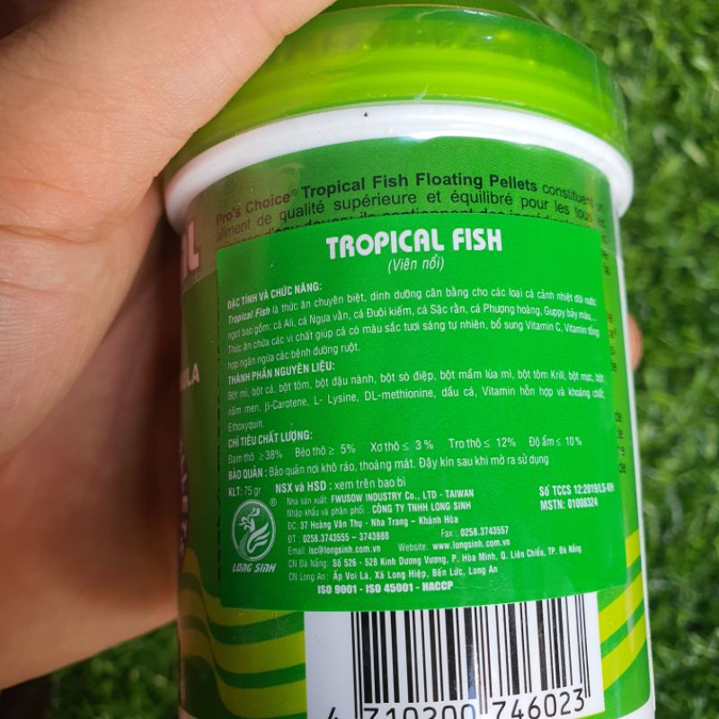 CÁM CÁ ALI TROPICAL FISH  THỨC ĂN CÁ ALI ( 75GR )-  GIÁ RẺ