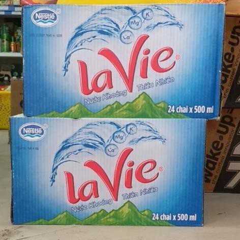 THÙNG 24 CHAI NƯỚC KHOÁNG LAVIE 350ml và 500ml