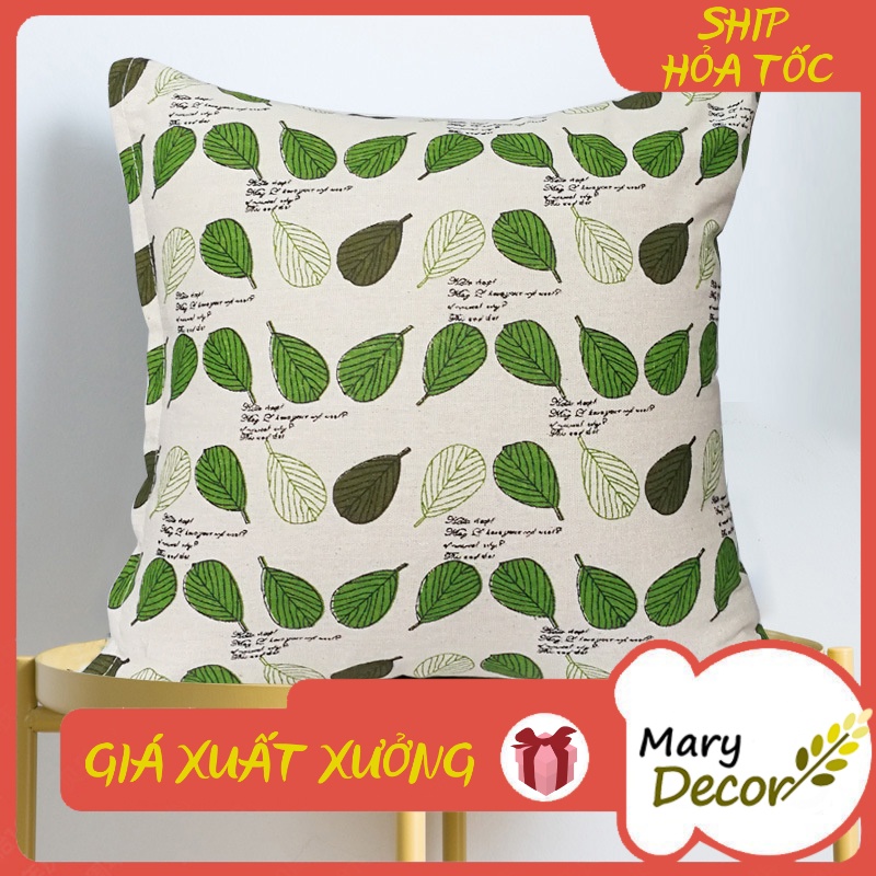 Gối tựa sofa Mary Décor - họa tiết Lá Bodhi G-E04
