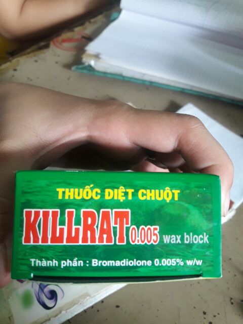 [1 (Một) Hộp 2 (Hai) Gói (Túi)] Thuốc Diệt Chuột Killrat 0.005 Wax Block