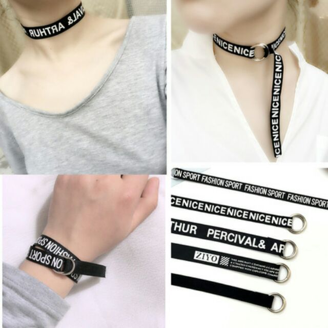 Dây choker đeo cổ đeo tay chữ đơn giản