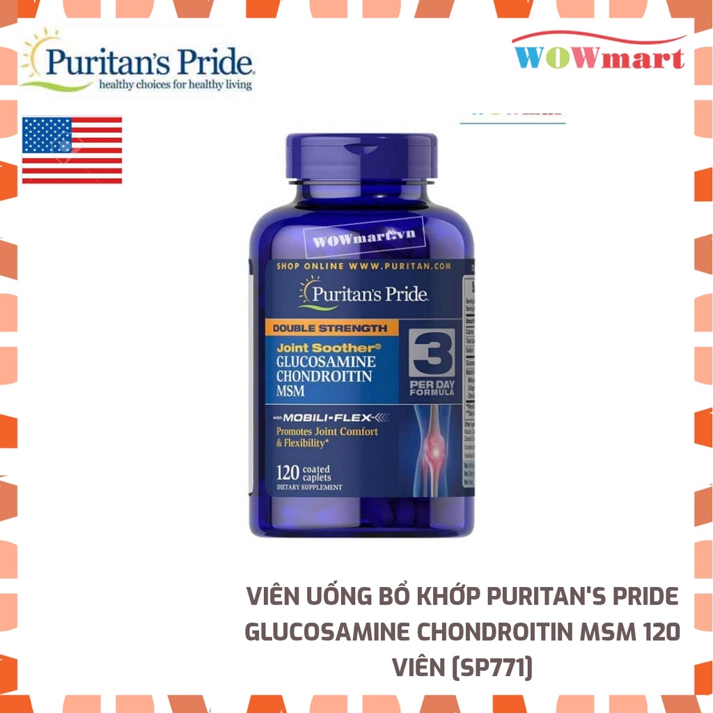 Viên uống bổ khớp Puritan's Pride Glucosamine Chondroitin MSM 120 viên