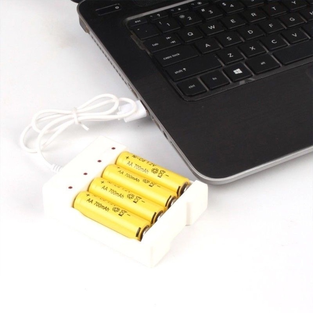 Bộ sạc pin AAA AA 4 ngăn cổng USB với mạch ngắn có thể sạc lại tiện dụng