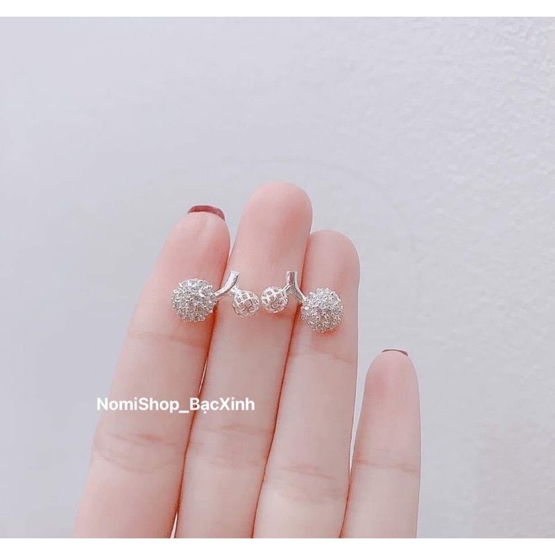 Bông tai nữ bạc ta, quả chery xinh xắn độc đáo Mainomi Shop Bạc Xinh