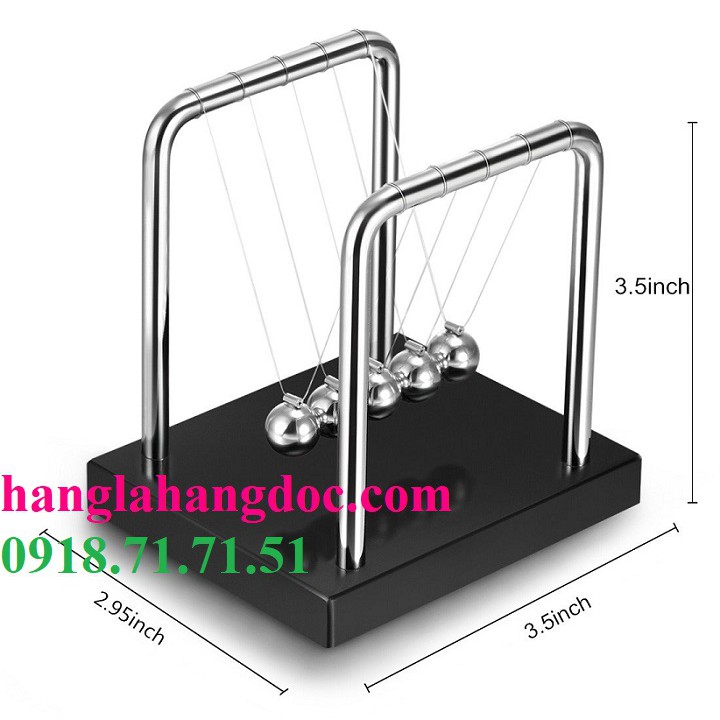 Con lắc Newton chân đế gỗ, khung inox cỡ nhỏ GV1 (9x7,6x9cm)