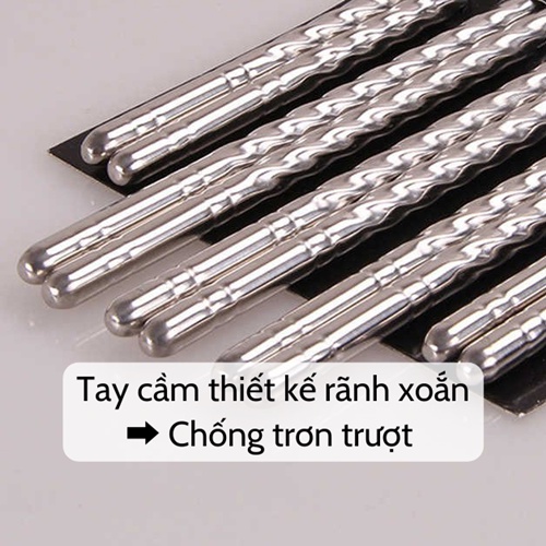 [TIỆN DỤNG] Đũa inox SALE Đũa ăn cơm inox cao cấp chống trượt chịu nhiệt không gỉ dễ vệ sinh bền đẹp giá rẻ