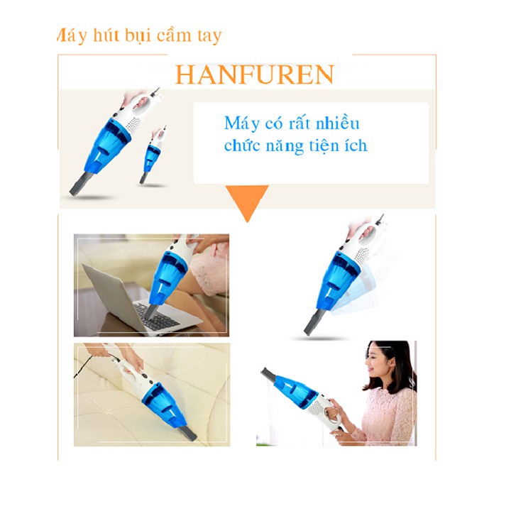 Máy Hút Bụi Mini Hanfuren 𝗙𝗥𝗘𝗘 𝗦𝗛𝗜𝗣 máy hút bụi cầm tay mini Hút Sạch Mọi Bụi Bẩn Góc Sàn Nhà Công Suất Cao