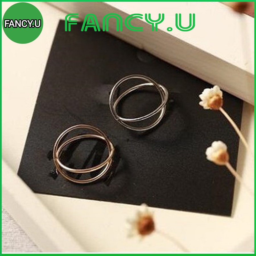 Nhẫn Đeo Tay Nam Nữ UNISEX Chữ X Chất Liệu Kim Loại Mảnh Nhẹ Đơn Giản Tinh Tế 2 Màu Bạc Vàng Cá Tính Thời Trang NA-05