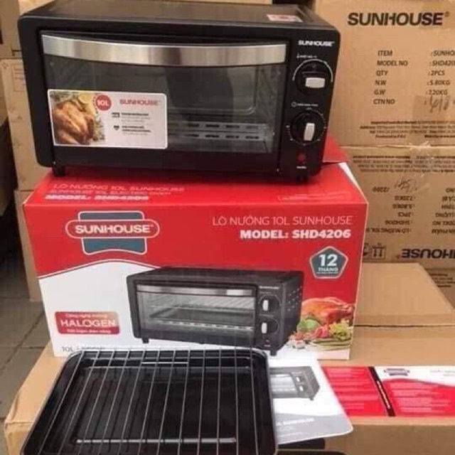 Lò nướng điện SUNHOUSE 10L đa năng SHD4206 công suất 1000W