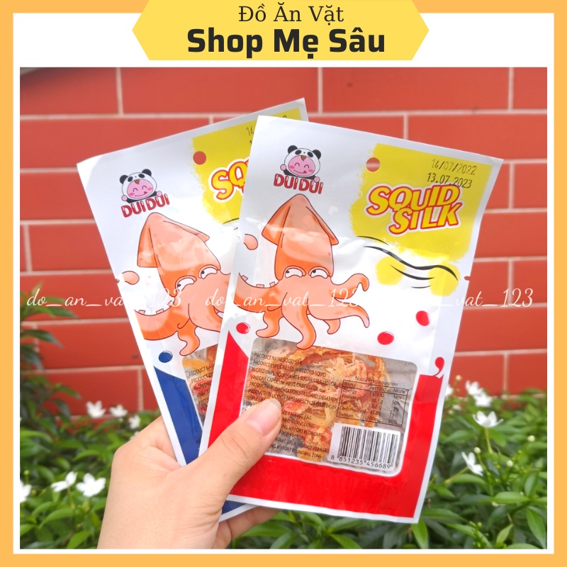 Mực xé sợi Squid Silk Thái Lan gói 12g