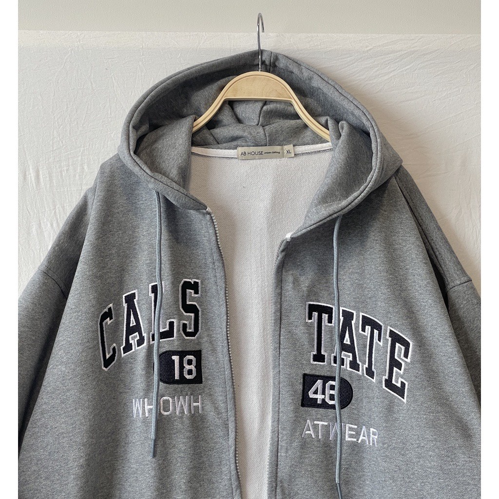 Áo Hoodie Zip CALSTATE Unisex, Áo Khoác Nỉ Bông Nam Nữ Phong Cách Hàn Quốc Ảnh Thật Có Sẵn Hàng
