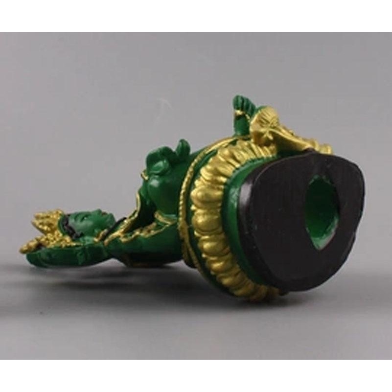 -Thời trang mới Trung Quốc Bồ tát Phật giáo Tây Tạng Tượng Phật Tara màu xanh lá cây 13,5 * 7cm