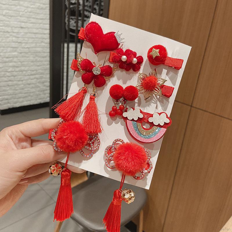 Set 7 phụ kiện cho tóc phong cách Trung Hoa đáng yêu cho bé gái