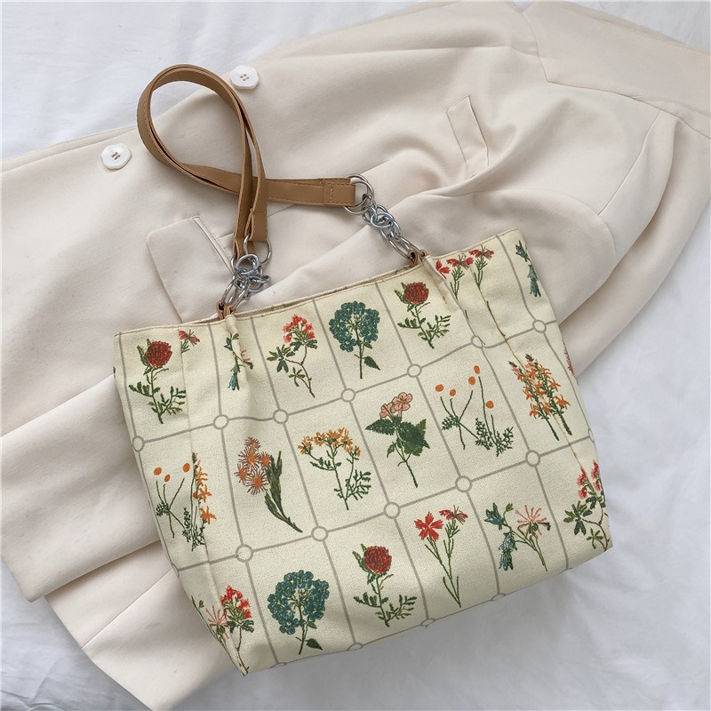 Túi đeo IELGY vai vải canvas cỡ lớn thời trang cho nữ