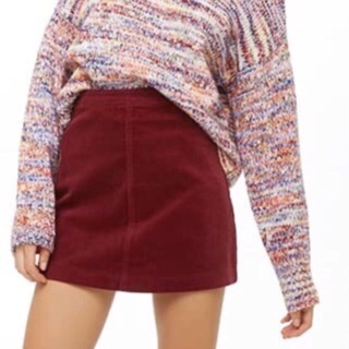 Chân Váy F21 Nhung Gân Dây Kéo Sắt Sau - 0571