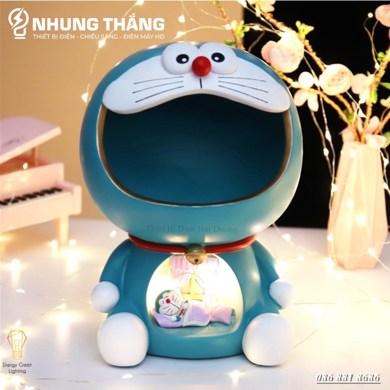 Đèn Ngủ Trang Trí Hình Doraemon Kiêm Đựng Chìa Khoá Bánh Kẹo Phụ Kiện 4 Mẫu Khác Nhau - Trang Trí Căn Phòng Vintage