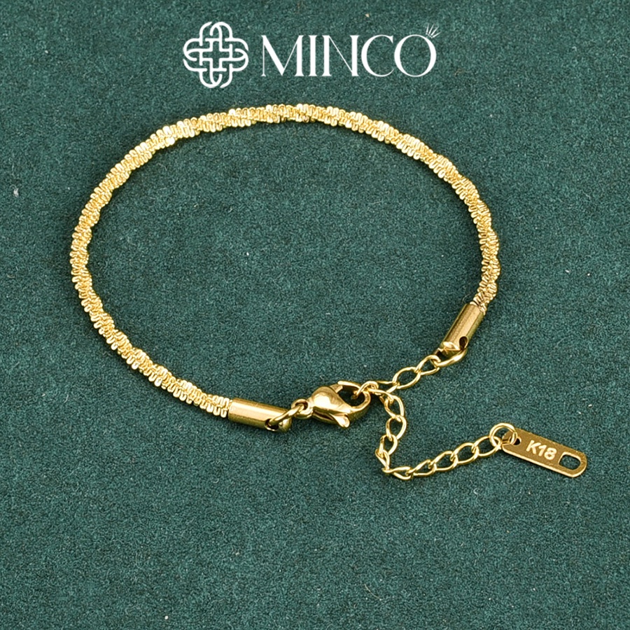Lắc tay nữ lấp lánh nhỏ xinh Minco Accessories phụ kiện trang sức thời trang đơn giản VT20