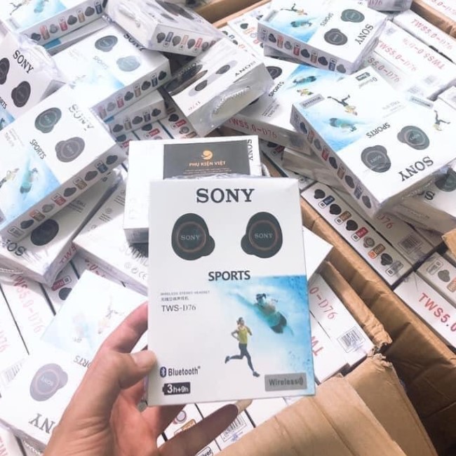 Tai nghe Bluetooth Đen Sony sport TWS-D76 Rất ấm Bass-treble rõ ràng,Tai Nghe Sony Hàng Chính Hãng- Tai Nghe Không Dây