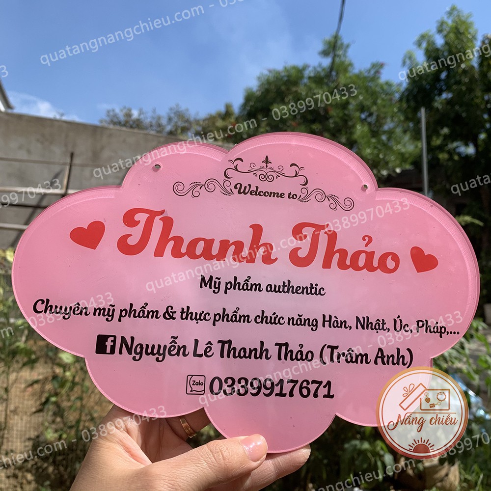 Bảng hiệu shop bán hàng online, đạo cụ chụp ảnh sản phẩm cho các shop, công ty, chất liệu mica