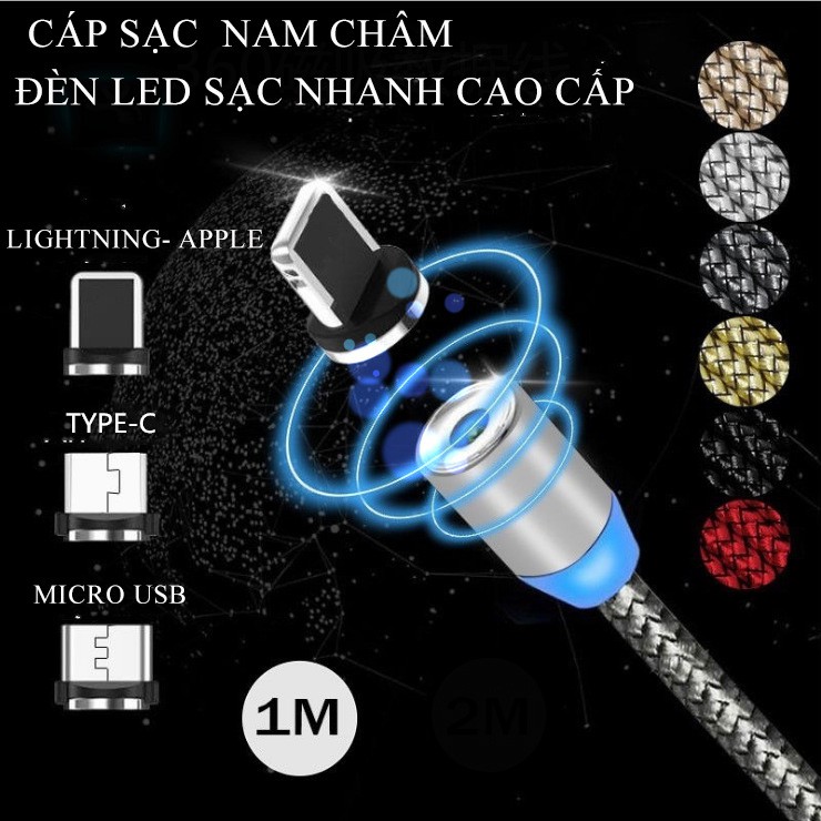 CÁP SẠC NAM CHÂM SIÊU NHANH  ---( 1 Dây 1 Đầu Sạc )---(LIGHTNING) CHO IPHONE, IPAD ---- MICRO USB CHO SAMSUNG ANDROID