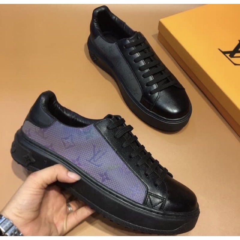 Giầy sneake buộc dây dập vân chìm phản quang thể, Giầy da thể thao thời trang nam btshop từ 38 đến 42