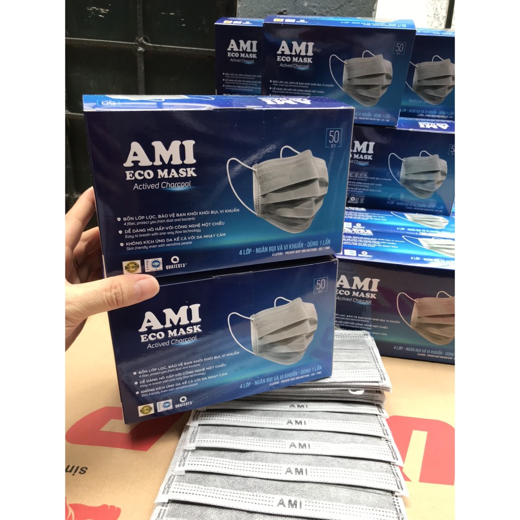 Combo 2 Hộp Khẩu Trang Y Tế 4 lớp 4 màu đóng gói 50 Chiếc 1 hộp