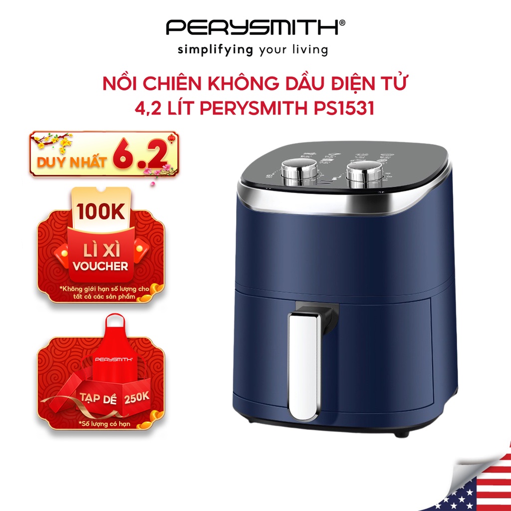 Nồi chiên không dầu điện tử 4,2 lít Perysmith PS1531