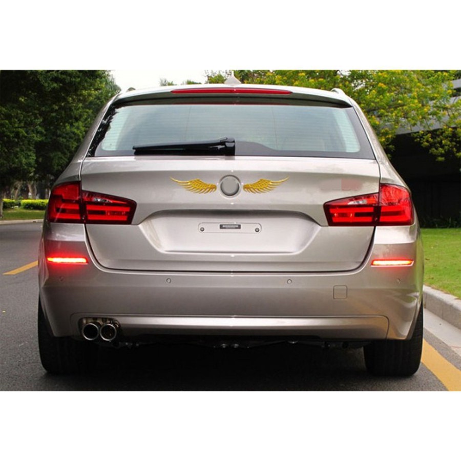 1 Cặp Hình Dán Cánh Thiên Thần 3d Bằng Kim Loại Cho Xe Hơi