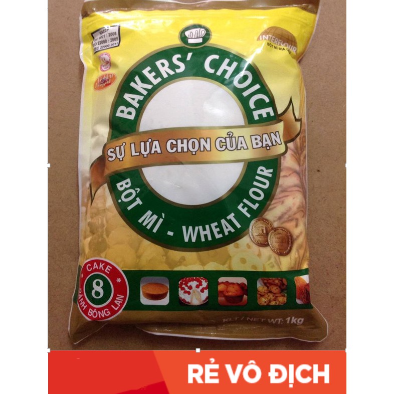 Bột mì số 8 baker choice ⚡ LOẠI NGON ⚡ bột đa năng chuyên dùng để làm bánh giúp bánh xốp, nở - gói 1kg