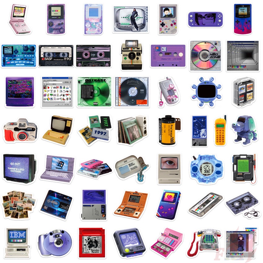 ❉ Retro Memory Devices Series 01 Disc CD Times Stickers ❉ 50Pcs/Set DIY Fashion Waterproof Doodle Decals Stickers