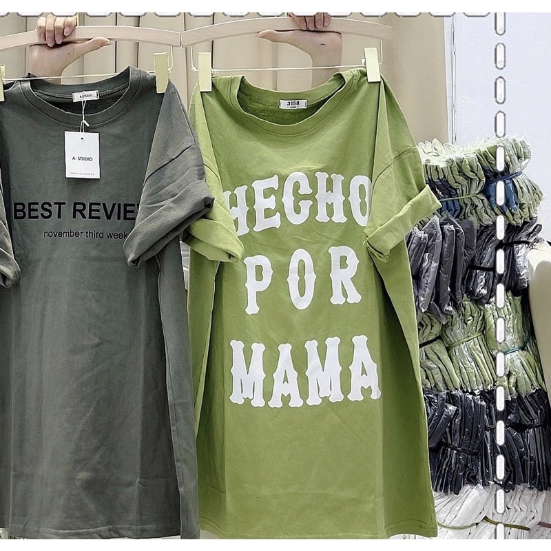 Áo phông 3158, áo thun tay lỡ form rộng chất cotton in chữ hecho