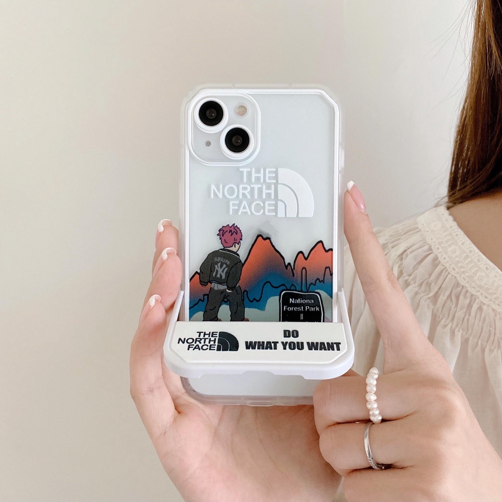 Ốp Điện Thoại Họa Tiết the north face Có Giá Đỡ Cho iphone 13 Pro Max i13 13pro 11 Pro Max i11 iX XS Max 7plus 8plus XR 12Pro 12 Pro Max