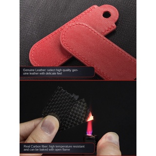 Móc khóa sợi carbon phối da họa tiết Ducati logo xe ô tô độc đáo