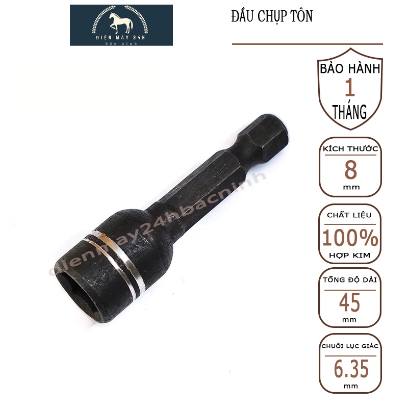 Đầu bắn vít tôn, đầu chụp 8mm FBF chính hãng siêu bền (sẵn hàng)