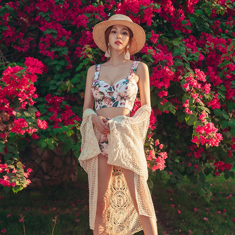 🩱[VIDEO-ẢNH THẬT HÀNG QUẢNG CHÂU] 🩱SÉT BIKINIHOA-ĐỒ BƠI HOA-2 DÂY BẢN TO-QUẦN CẠP CAO CHE MỠ BỤNG THUN LẠNH | BigBuy360 - bigbuy360.vn