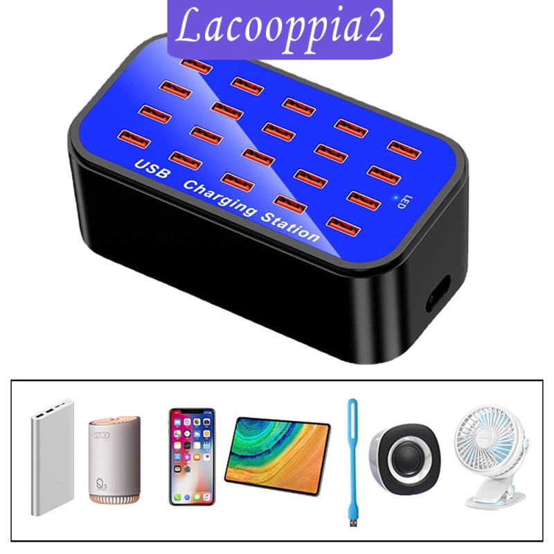 [LACOOPPIA2] Universal USB Charging Station Charger 20-Port 90W/20A for Tablets Laptop UK