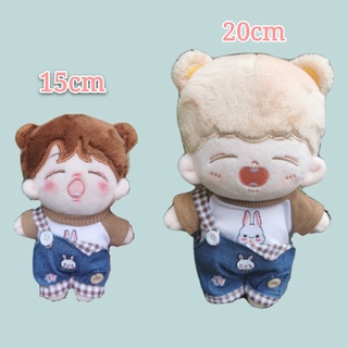 Set áo thun + yếm thỏ cho doll 15/20cm